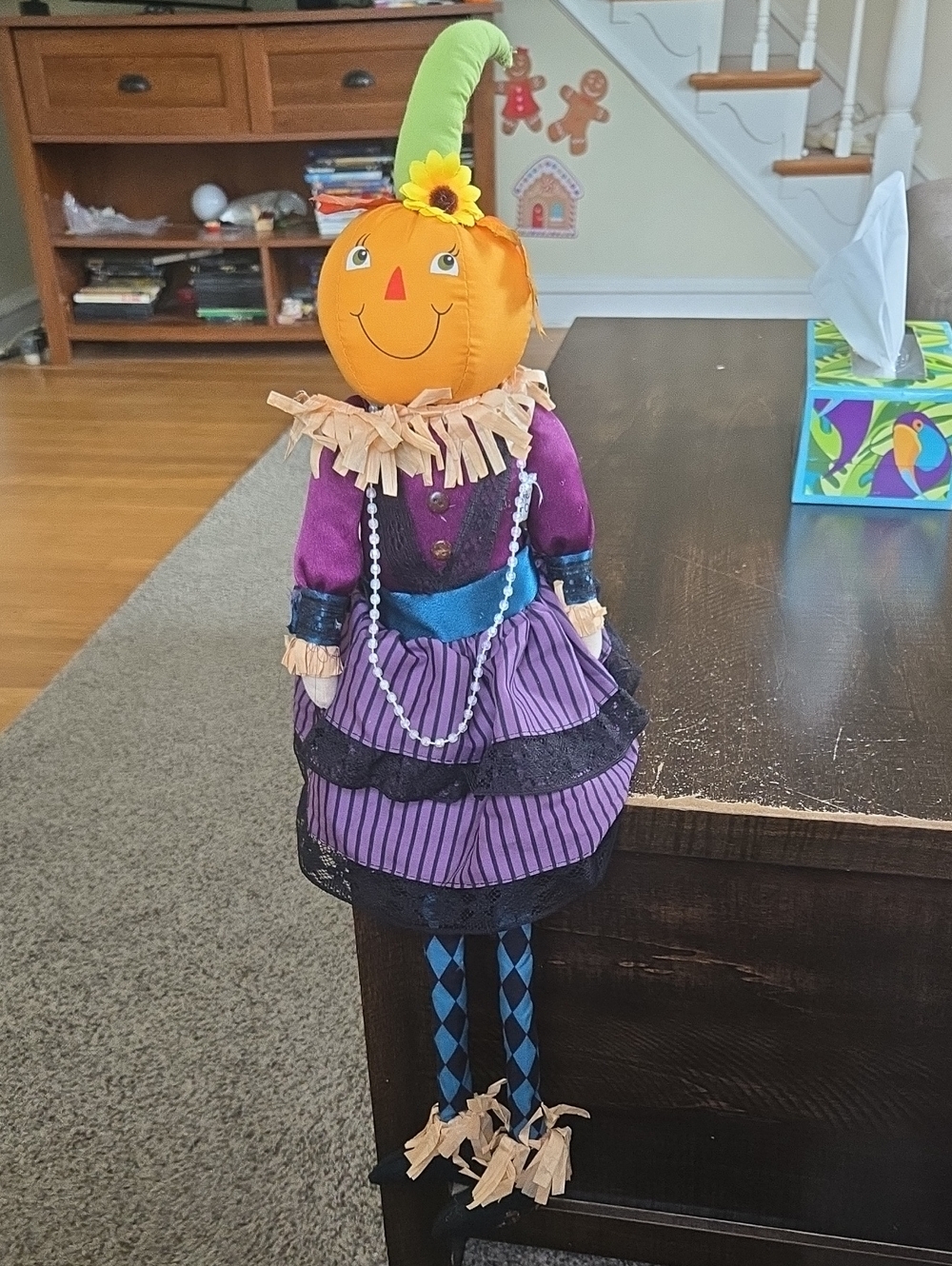 Purple Pumpkin Doll Kids Toy - Decorative Halloween Plush